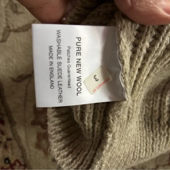 Men's Beige Sweater with Suede Patches